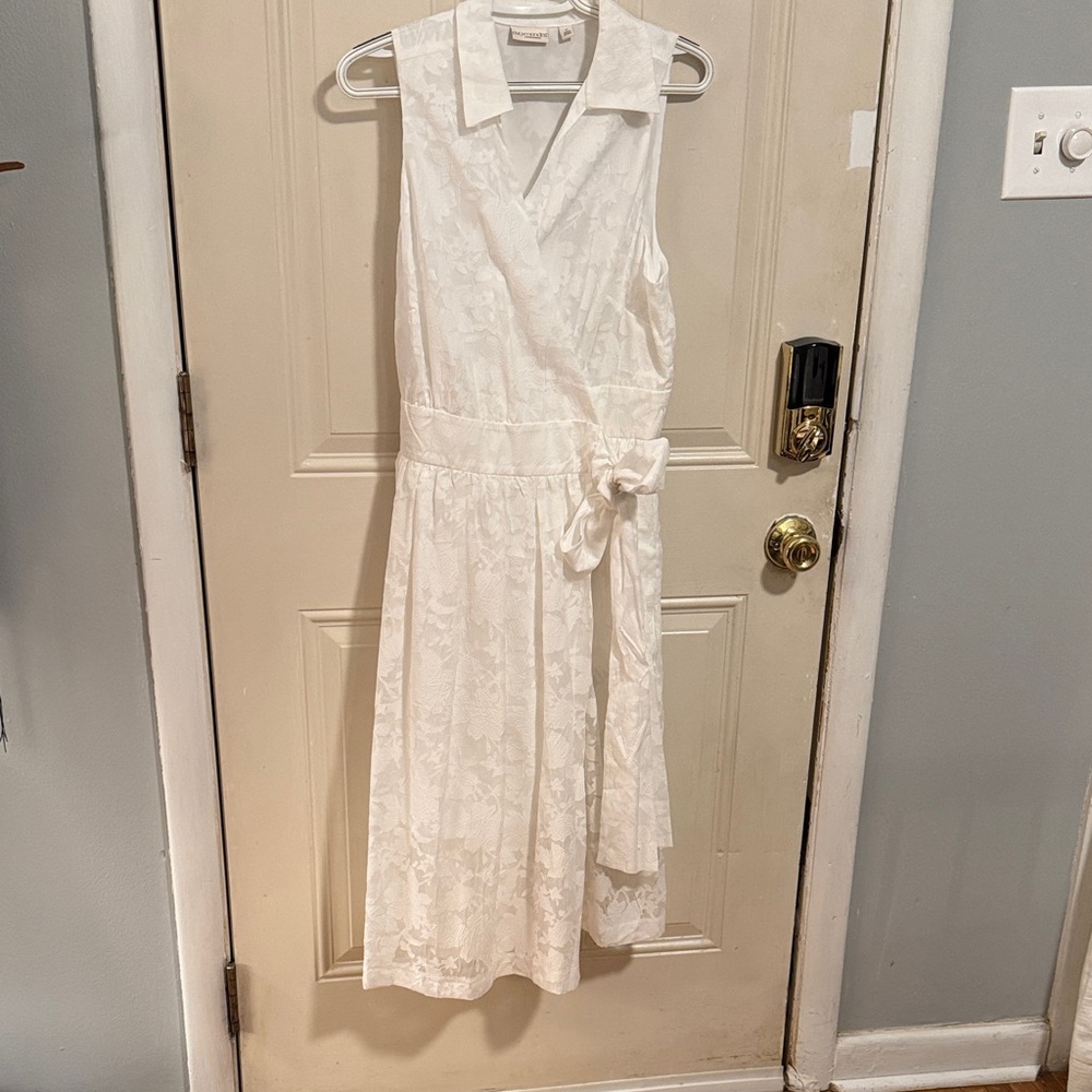 New York & Company White Lace Midi Dress